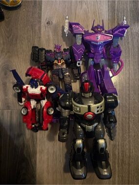 Transforming Robot Toy Bundle - Purple, Red, Black